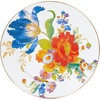 MACKENZIE-CHILDS Enamel Serving Platter, Decorative Serving Platter for Food, 16 Inches, Wild Rose Slate(Flower Market White)