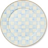 MACKENZIE-CHILDS Enamel Serving Platter, Decorative Serving Platter for Food, 16 Inches, Wild Rose Slate(Sky Check)