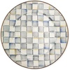 MACKENZIE-CHILDS Enamel Serving Platter, Decorative Serving Platter for Food, 16 Inches, Wild Rose Slate(Sterling Check)