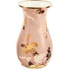 MACKENZIE-CHILDS Tall Enamel Vase, Unique Flower Vase Decor for Living Room, Wild Rose Slate(Mauve Wild Rose)