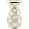 MACKENZIE-CHILDS Tall Enamel Vase, Unique Flower Vase Decor for Living Room, Wild Rose Slate(Mocha Check)