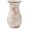 MACKENZIE-CHILDS Tall Enamel Vase, Unique Flower Vase Decor for Living Room, Wild Rose Slate(Rosy Check)