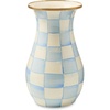 MACKENZIE-CHILDS Tall Enamel Vase, Unique Flower Vase Decor for Living Room, Wild Rose Slate(Sky Check)