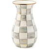 MACKENZIE-CHILDS Tall Enamel Vase, Unique Flower Vase Decor for Living Room, Wild Rose Slate(Sterling Check)