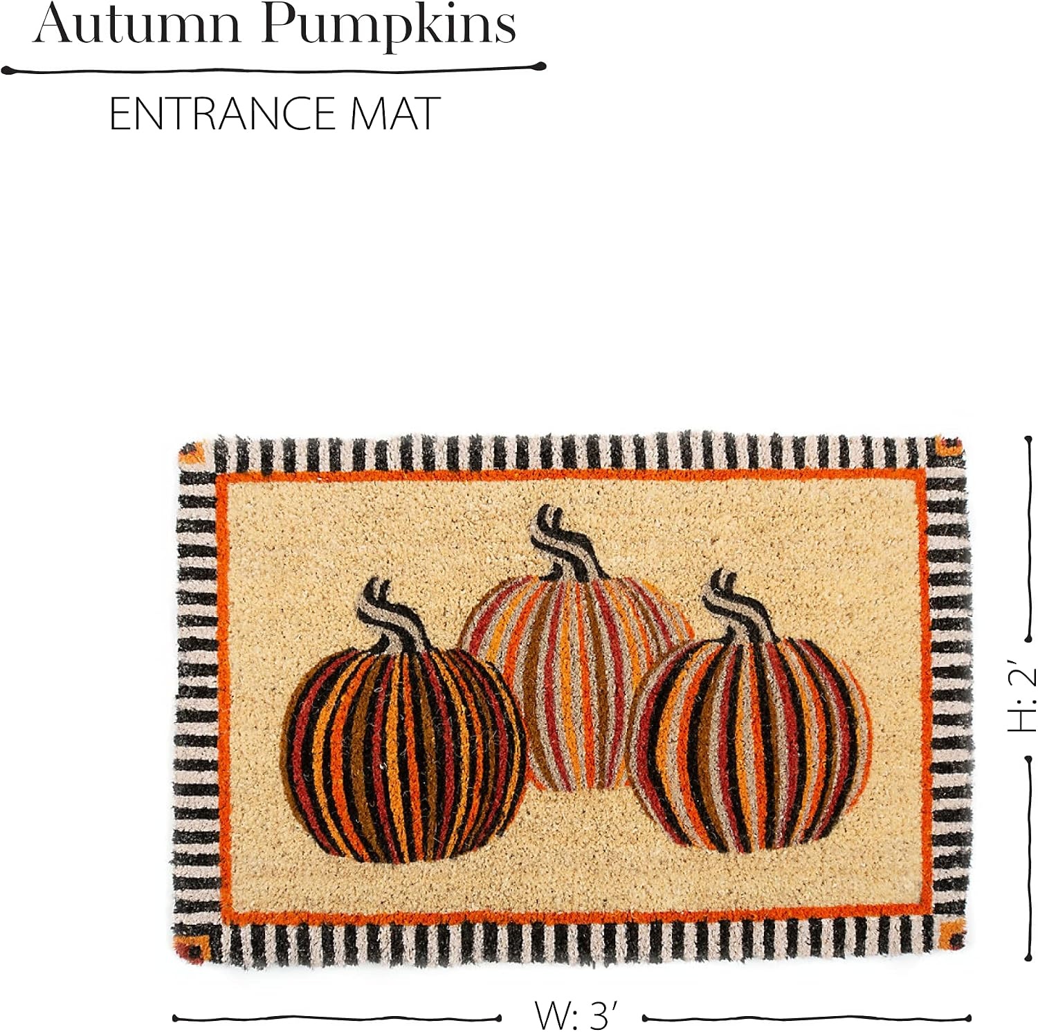 image:imageMACKENZIECHILDS Autumn Pumpkins Entrance Mat Front Door Mat Cute Welcome Mat