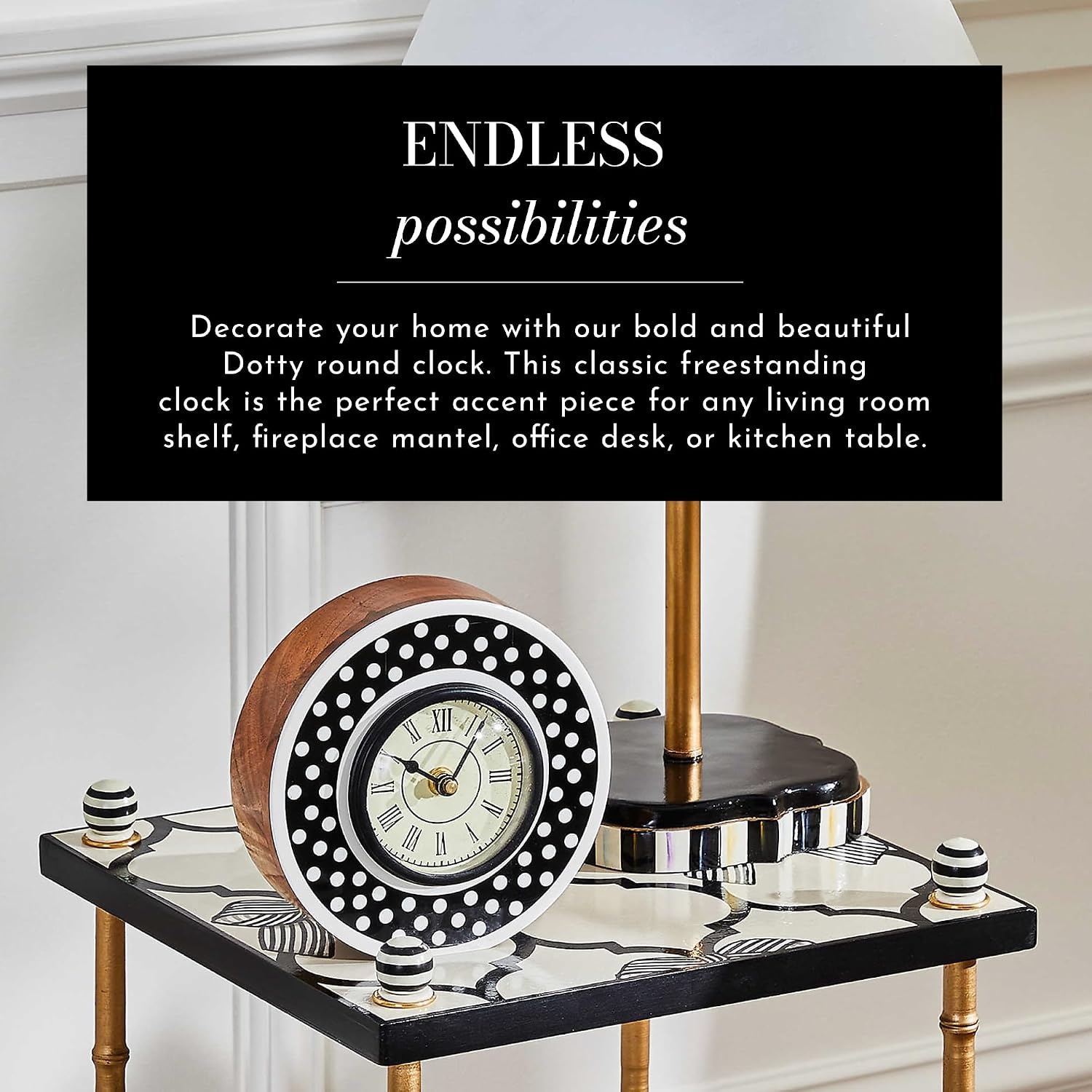 image:imageMACKENZIECHILDS Clock Decorative Clock for Kitchen and Living Room Dotty Round