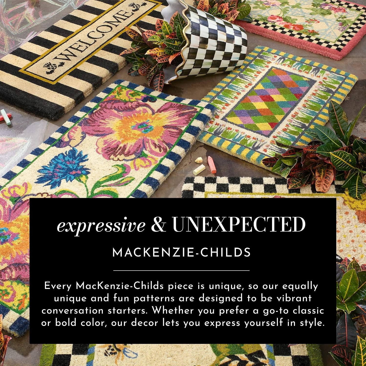 image:imageMACKENZIECHILDS Entrance Mat Decorative Outdoor Front Door Mat Coir Door Mat Checking in Checking Out