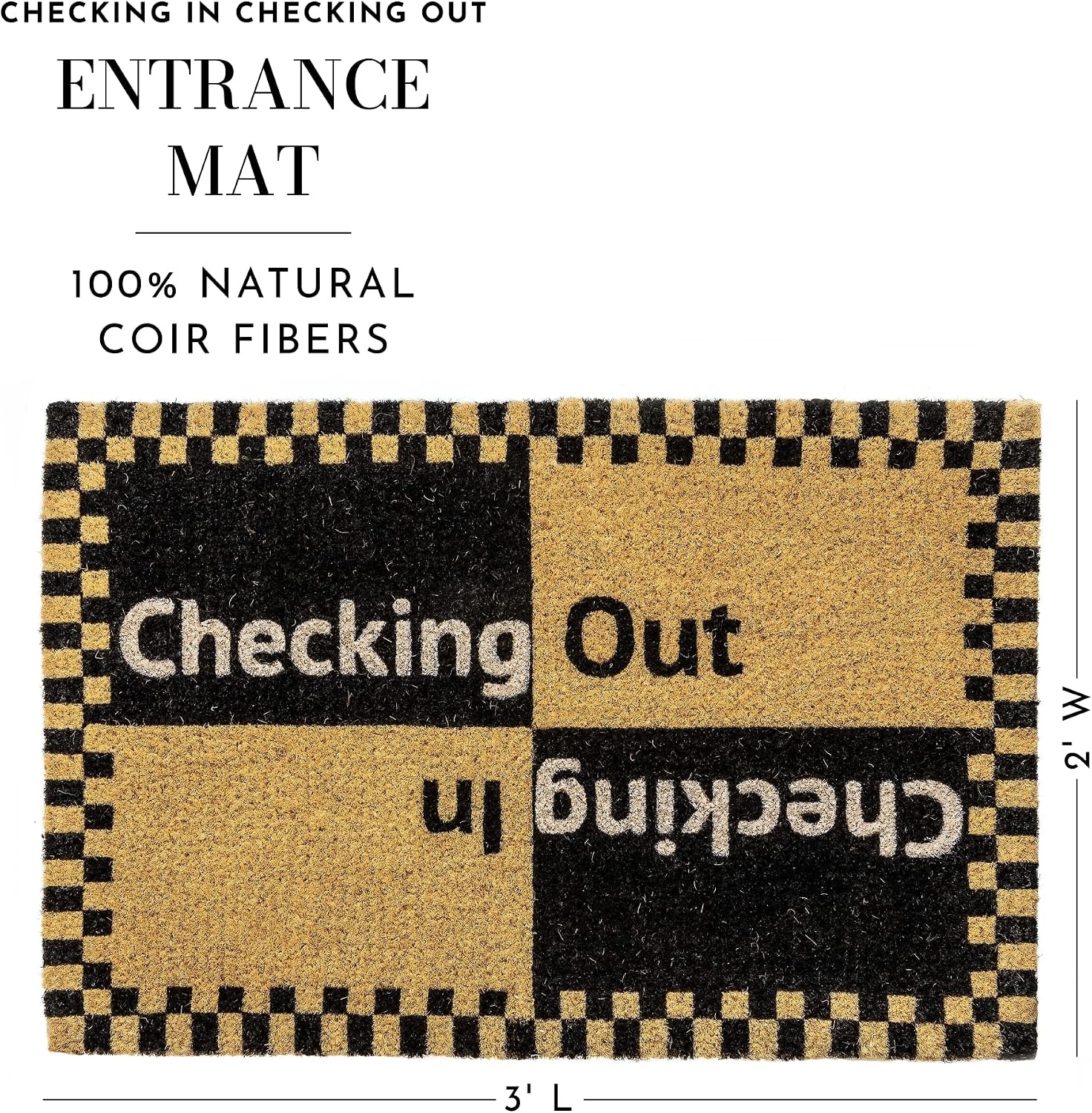 image:imageMACKENZIECHILDS Entrance Mat Decorative Outdoor Front Door Mat Coir Door Mat Checking in Checking Out