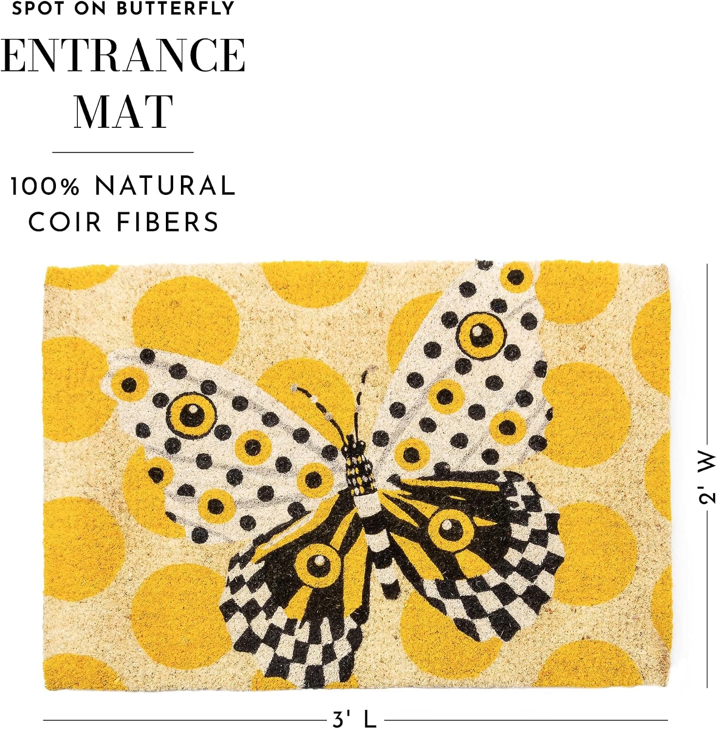 image:imageMACKENZIECHILDS Spot On Butterfly Entrance Mat Outdoor FrontDoor Mat
