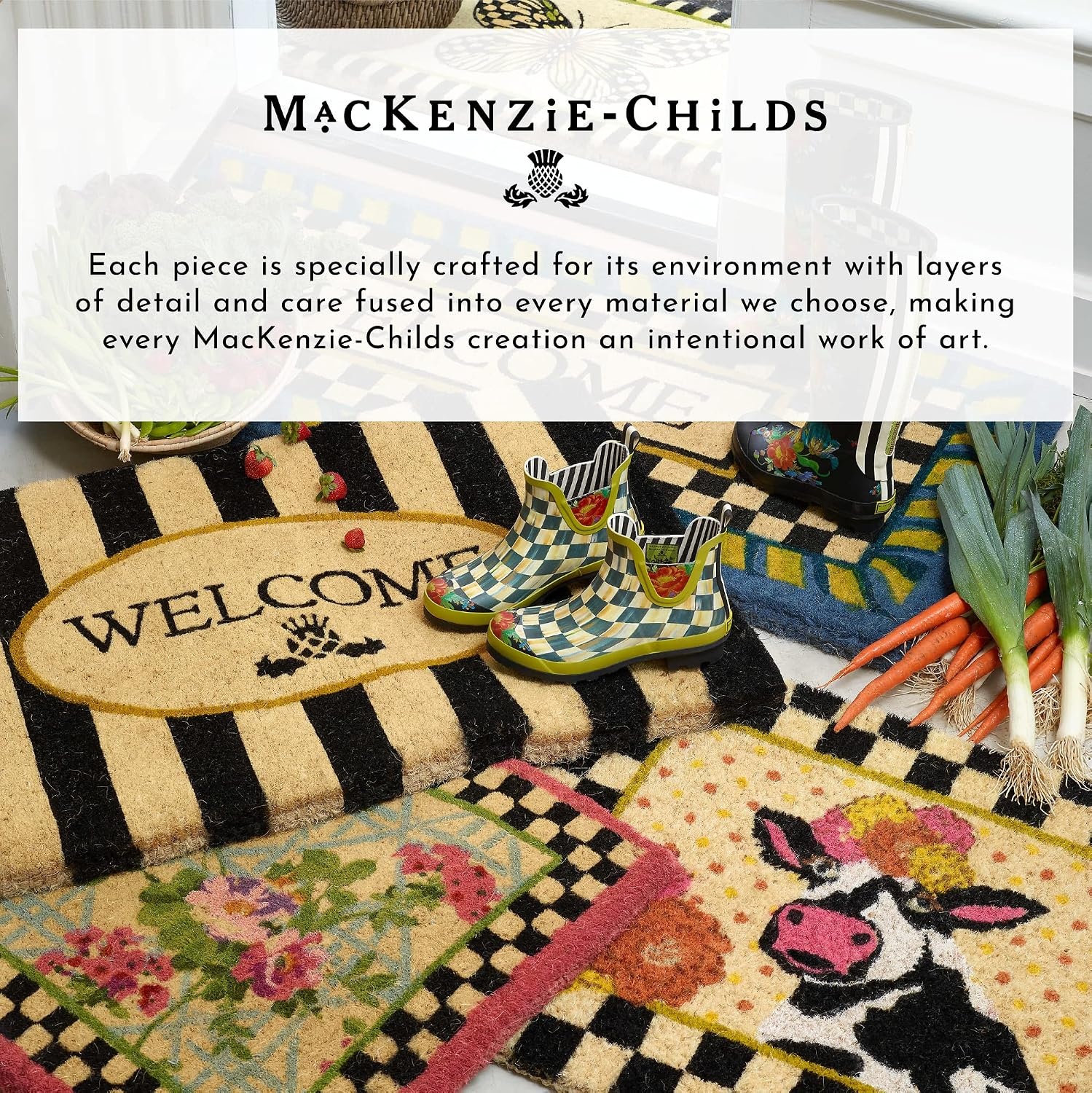 image:imageMACKENZIECHILDS Spot On Butterfly Entrance Mat Outdoor FrontDoor Mat