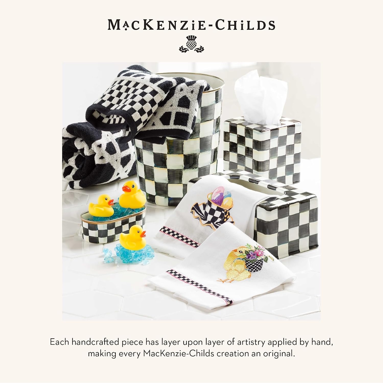 image:imageMACKENZIECHILDS TissueBox Cover Tissue Holder for Home Decor BlackandWhite Courtly Check RectangleCourtly Check