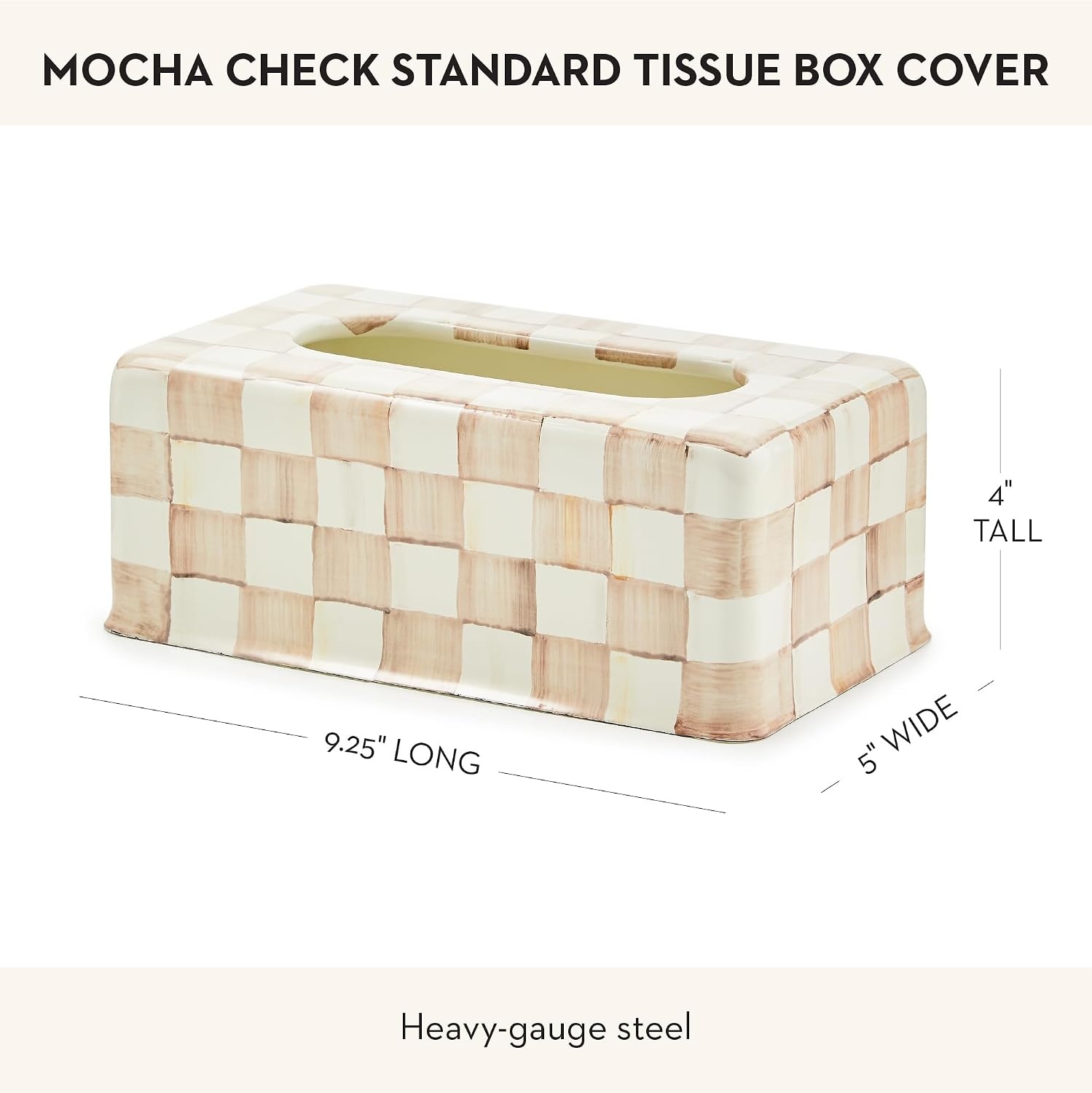 image:imageMACKENZIECHILDS TissueBox Cover Tissue Holder for Home Decor BlackandWhite Courtly Check RectangleMocha Check