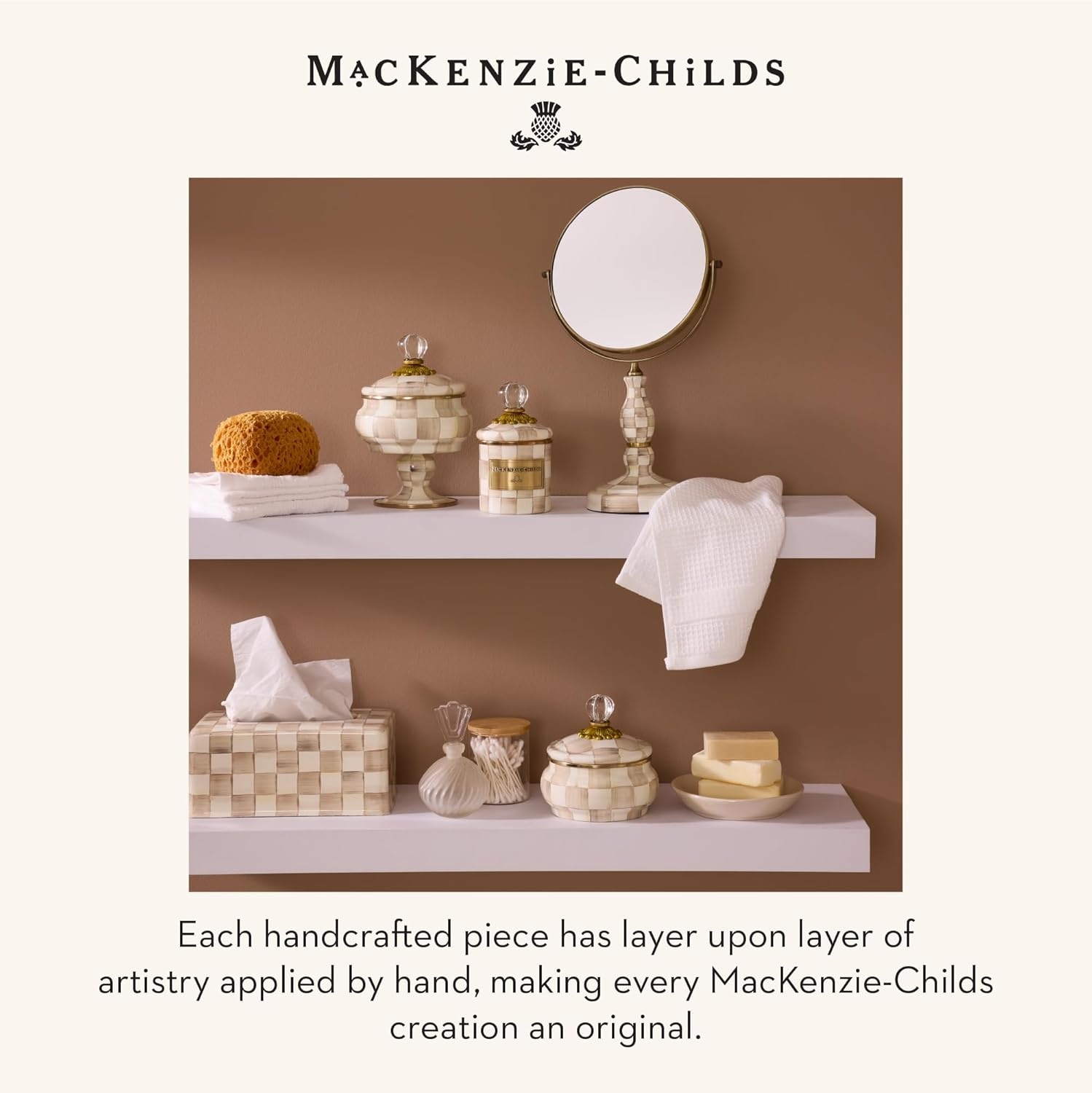 image:imageMACKENZIECHILDS TissueBox Cover Tissue Holder for Home Decor BlackandWhite Courtly Check RectangleMocha Check