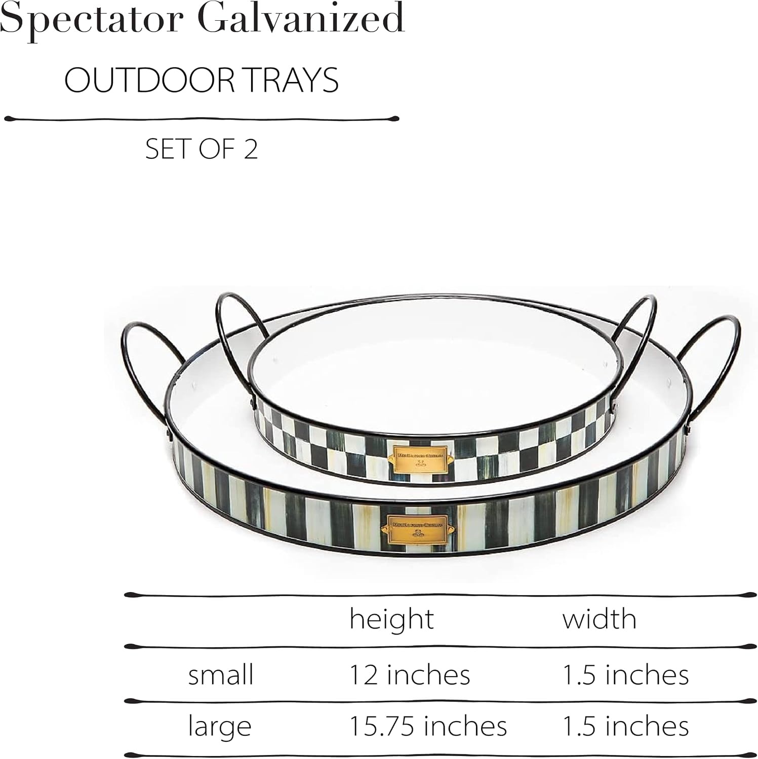 image:imageMacKenzieChilds Spectator Galvanized Outdoor Trays Decorative Trays Set of 2