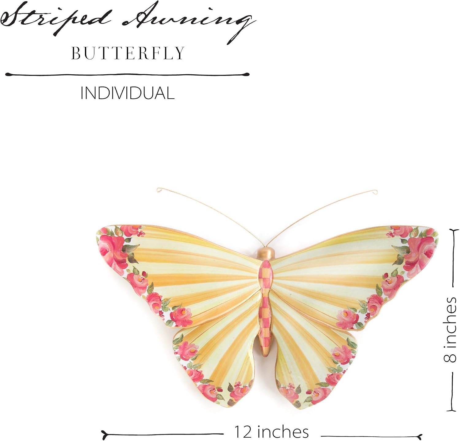 image:imageMacKenzieChilds Striped Awning Butterfly Wall Decoration Hanging Butterfly Decorations