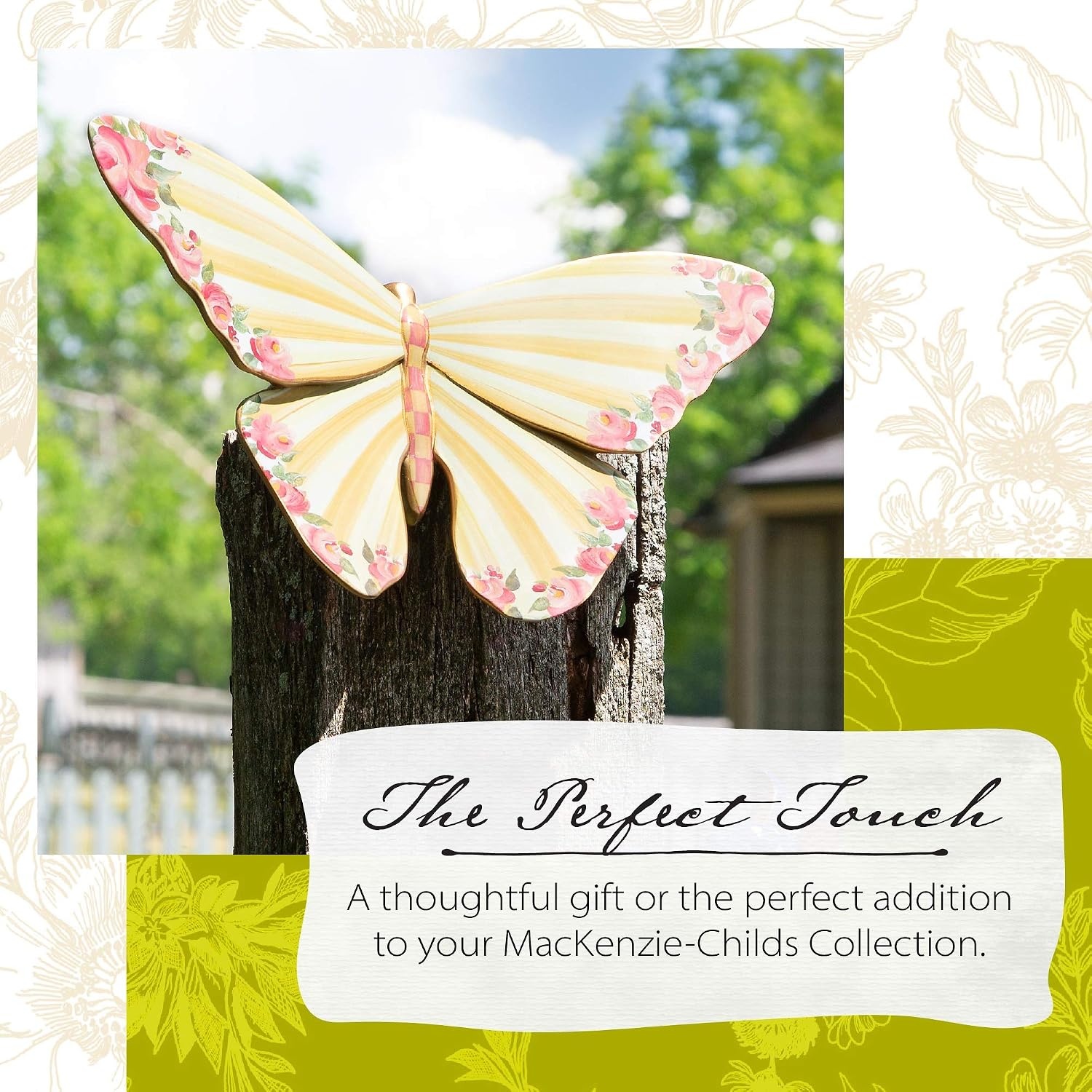 image:imageMacKenzieChilds Striped Awning Butterfly Wall Decoration Hanging Butterfly Decorations