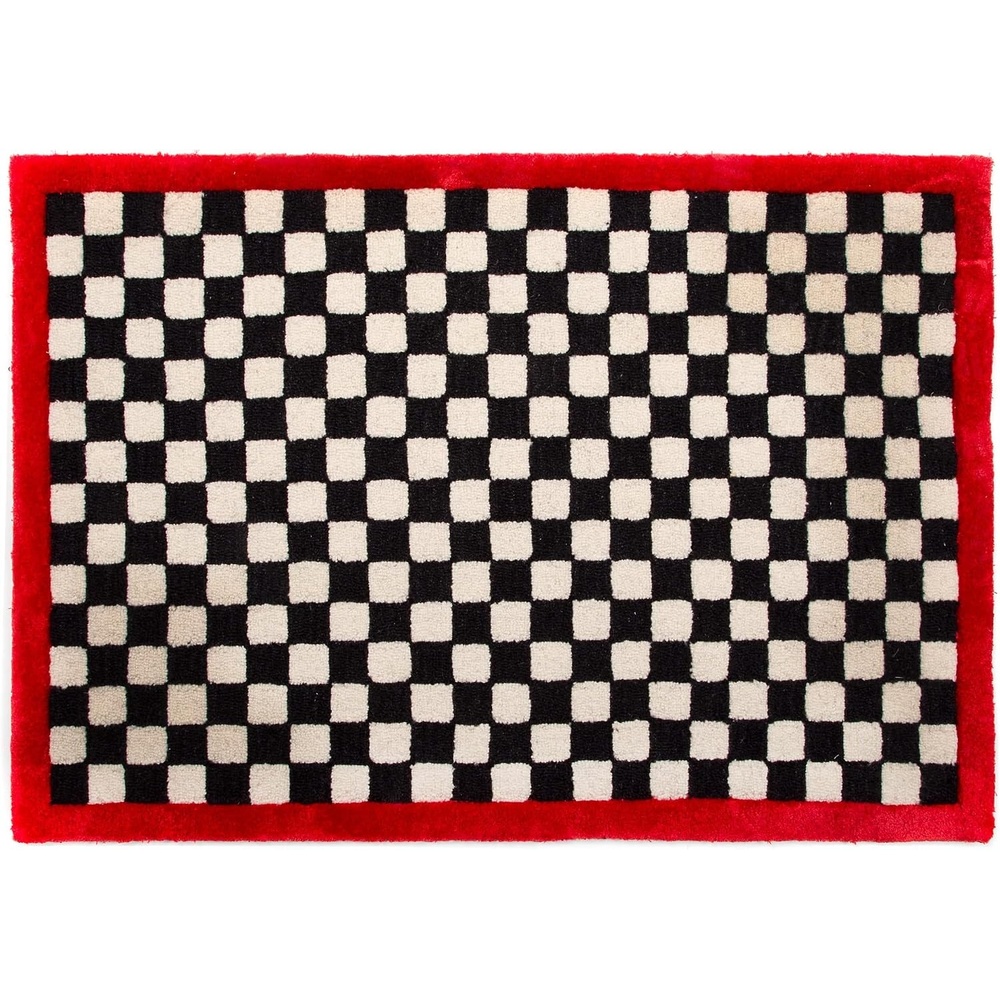 image:imageMACKENZIECHILDS Check it Out Rug Wool Rug for Bedroom and Kitchen Use 23 x 39 Red