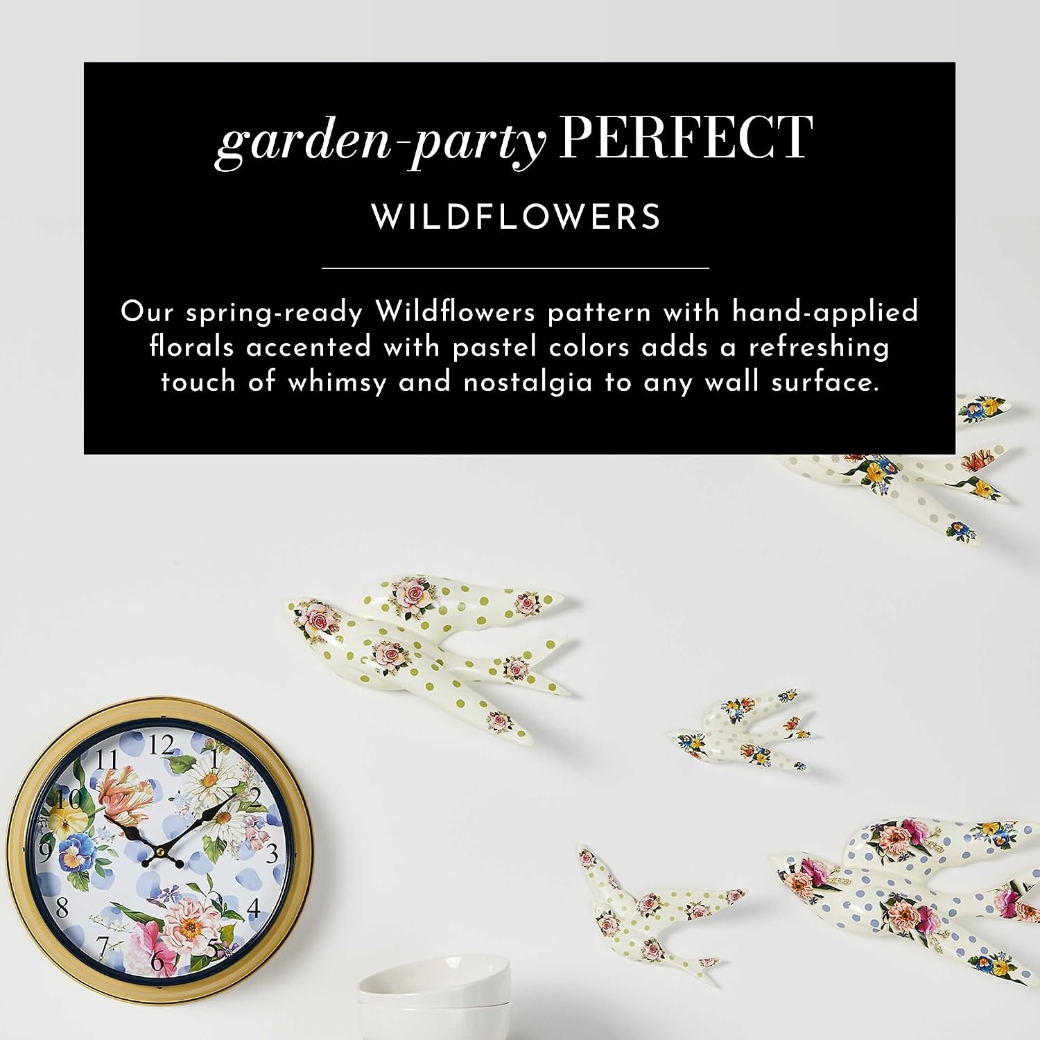 image:imageMACKENZIECHILDS Wildflowers Swallowtail Wall Decor BirdShaped Hanging Wall Art Blue