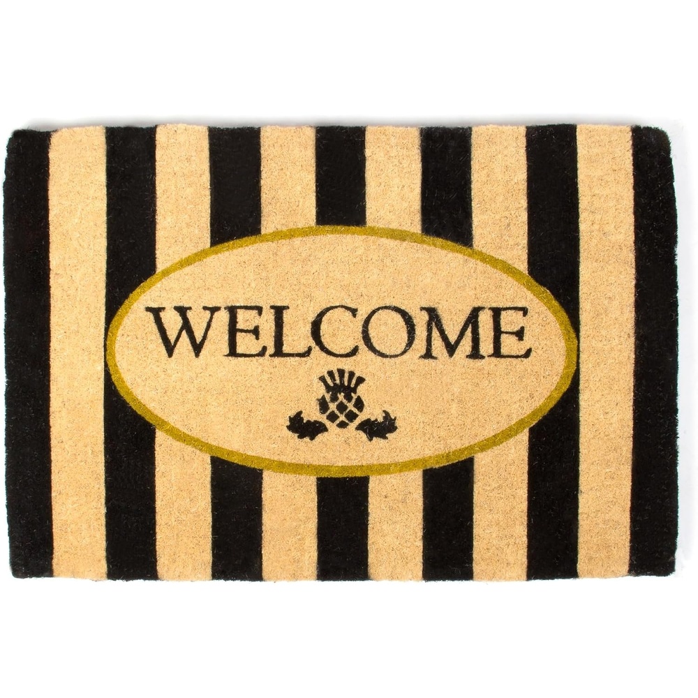 image:imageMACKENZIECHILDS Entrance Mat Decorative Outdoor FrontDoor Mat Coir Doormat Awning StripeAwning Stripe