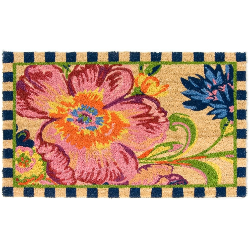 image:imageMACKENZIECHILDS Entrance Mat Decorative Outdoor FrontDoor Mat Coir Doormat Awning StripeFlower Market