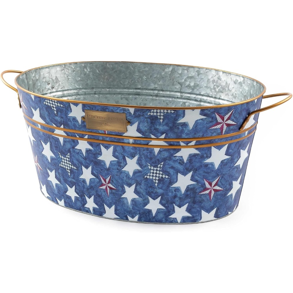 image:imageMACKENZIECHILDS Galvanized Beverage Bucket Decorative Outdoor Galvanized Tub for Drinks Royal Star