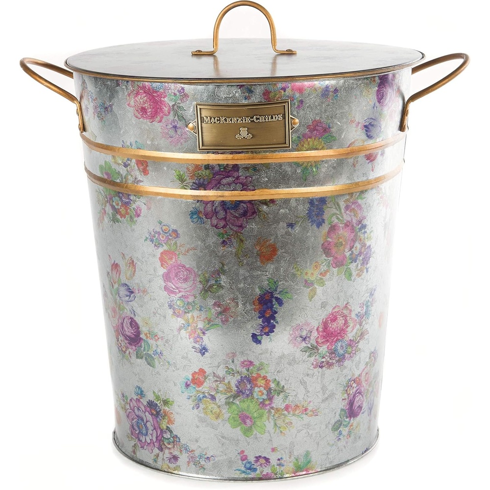 image:imageMACKENZIECHILDS Galvanized Container with Scoop Metal Bucket with Lid Flower Market