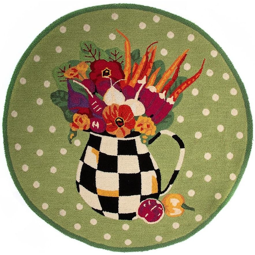 image:imageMACKENZIECHILDS Round Rug Soft Circle Rug for Cute Room Decor Vegerable Bouquet 3 Round