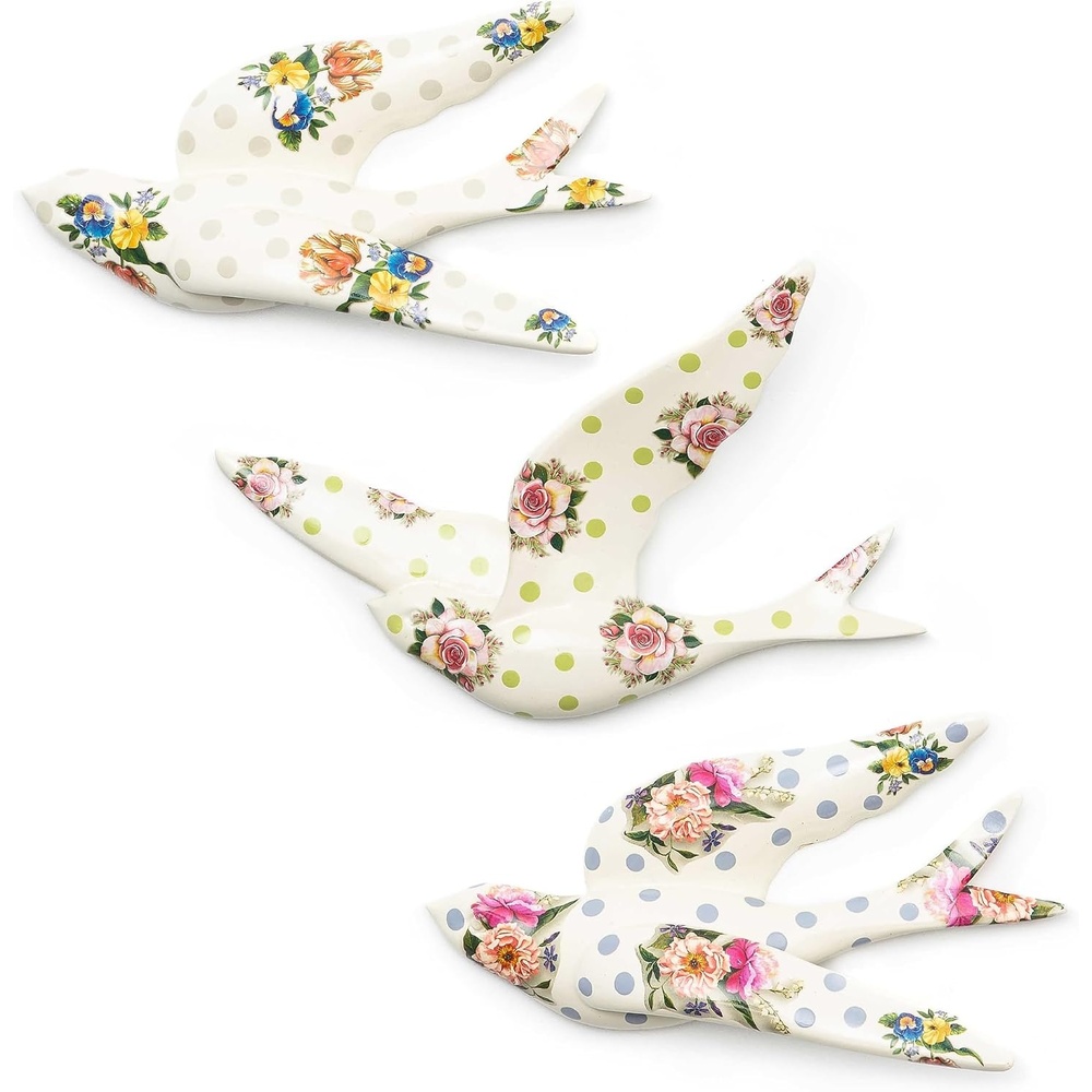 image:imageMACKENZIECHILDS Wildflowers Swallowtail Trio Wall Decor BirdShaped Hanging Wall Art
