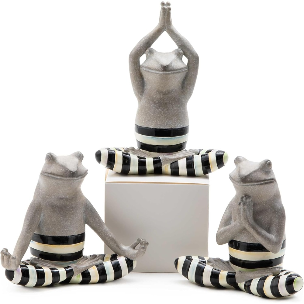 image:imageMACKENZIECHILDS Yoga Frogs Decorative Frog Garden Decor Indoor and Outdoor Decor Sculptures Set of 3