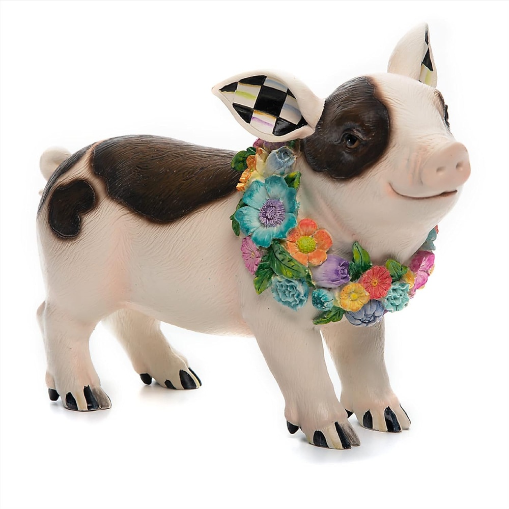 image:imageMacKenzieChilds Frolic of The Animals Animal Figurine Decor for The Home Pig