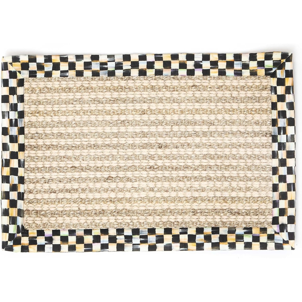 image:imageMackenzieChilds Courtly Check Cable Wool Sisal Rug Indoor Rug for Bedroom and Kitchen Use 2 x 3